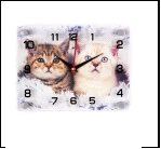 Часы настенные 20х26 прямоугольник 2026-036 "Котята"
