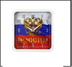 2223-274 (10) Часы настенные квадрат 22х22см, корпус белый "Россия""Рубин"