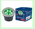 Св. влаг/защ грунт хром LED   6,0Вт Зелен. 220В UNIEL светильник ULU-B11A/GREEN IP67 GREY  светодиодный уличный. тротуар   встраиваемый. свет. Корпу