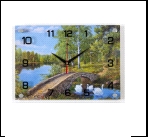 2535-484 (10) Часы настенные "Каменный мост в лесу"