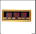 14 ОТ BM (5) Электронные настенные  часы в золотом багете 23х58см ( дата, время, температура) "21 Век"
