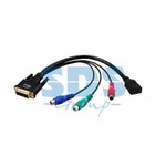 Шнур DVIшт-HDMIгн(3RCAгн)  0.3м ПЕРЕХОДНИК  шт.DVI - гн.HDMI + 3гн.RCA  (провод)  GOLD  REXANT (1/10)
