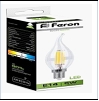 ЛСД Е14 Свеч   5,0Вт 4000K 220В Свеча на ветру FERON лампа светодиодная LED4 LB-59    филамент