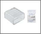 Компл. UCW-Q220 K12 CLEAR 025 POLYBAG Изолирующий зажим (заглушка) для светодиодной ленты 5050, 12-14 мм, цвет прозрачный, 25 штук в пакете, шк 599955